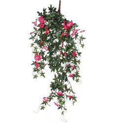 Mica Decorations Kunstplant - Petunia - groen met roze - 80 cm - Kunstplanten