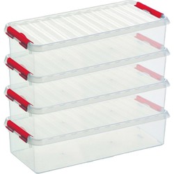 5x Kunststof stapelbare opbergbak 6,5 liter 48,5 x 19 x 10,5 cm - Opbergbox