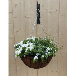 Hanging basket zomerbloeiers wit h25 cm