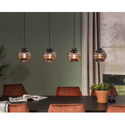Hoyz Collection - Hanglamp - 4-lichts - 120x18x150 - Bruin