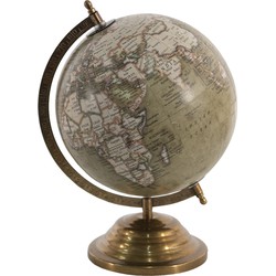Clayre & Eef Wereldbol  22x30 cm Groen Hout Metaal Globe