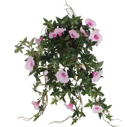 Mica Decorations Petunia Kunst Hangplant in Bloempot Stan - L25 x B45 x H50 cm - Roze