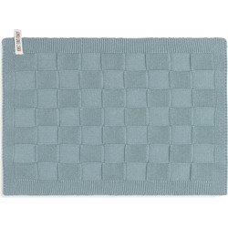 Knit Factory Gebreide Gastendoek - Handdoek Ivy - Stone Green - 40x30 cm - Katoen