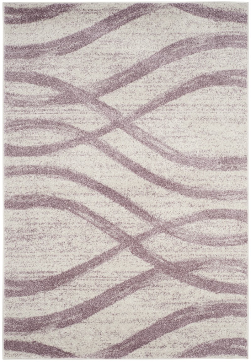 Safavieh Modern Wave Distressed Indoor Woven Area Rug, Adirondack Collection, ADR125, in Cream & Purple, 183 X 274 cm - 