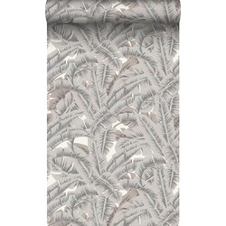 Origin Wallcoverings behang palmbladeren klei grijs - 53 cm x 10,05 m - 347439