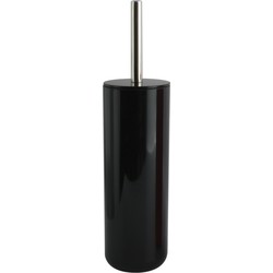 MSV Porto Toilet/wc-borstel in houder - kunststof - zwart - 38 cm - Toiletborstels