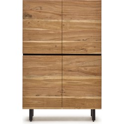 Kave Home - Uxue dressoir van massief acaciahout met natuurlijke afwerking, 100 x 155 cm