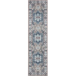 Safavieh Tribal Inspired Indoor Woven Area Rug, Kazak Collection, KZK122, in Grijs & Blauw, 61 X 244 cm