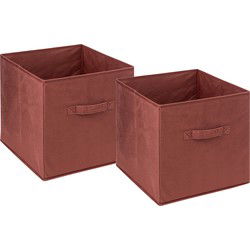5Five Opbergmand - 2x - Bordeaux rood - 31x31x31 cm - 29L - Opvouwbaar - Opbergmanden