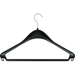 Kledinghanger - 15x stuks - zwart - kunststof - kledinghaak - kleding ophangen - Kledinghangers