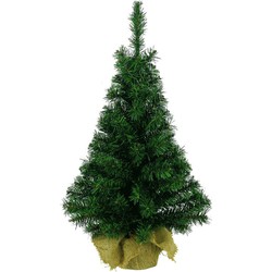 Kerst kunstkerstboom groen 90 cm versiering/decoratie - Kunstkerstboom