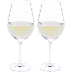2x Witte wijn glazen 52 cl/520 ml van kristalglas - Wijnglazen