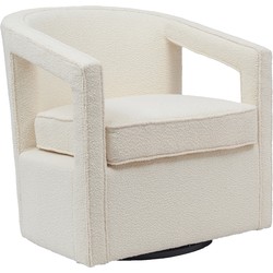 Fauteuil Bouclé Beige - Zithoogte 46,5cm - 75x73x77cm