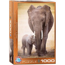 Eurographics Eurographics puzzel Elephant & Baby - 1000 stukjes