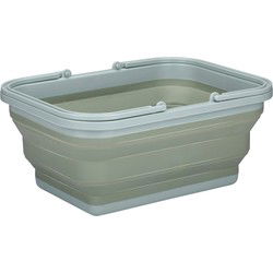 Alpina Wasmand/draagmand opvouwbaar - kunststof - 19 Liter - groen - 38 x 28 x 18 cm - Emmers