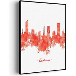 Muurwerken Akoestisch Schilderij - Skyline Eindhoven Watercolor Paint - Geluidsdempend Wandpaneel - Wanddecoratie - Geluidsisolatie - BASIC (AW 0.65) S (50X70)