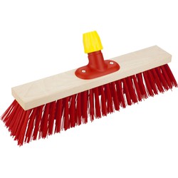 Buemag Bezemkop - Elaston - rood - hout - hard - 30 cm - 24mm - straatbezem/buitenbezem - Bezem