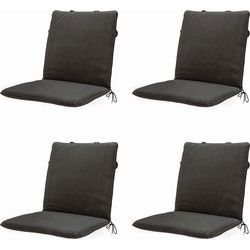 Madison -  Stapelstoelkussen Dark grey canvas eco+ - Ca. 97x49 cm - Set van 4