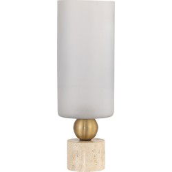 PTMD Levee White Glass Stormlight Travertine Base S