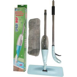 Benson Vloermop microvezel met sprayfunctie - lichtblauw/zilver - Vloermoppen