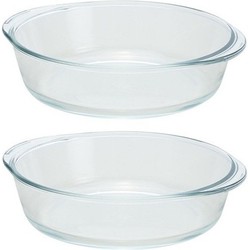 2x Ovenschotels rond glas 1,5 liter - Ovenschalen