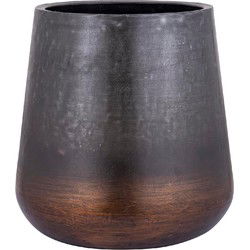 PTMD Nouska Bloempot - 57 x 57 x 59 cm - Aluminium - Zwart