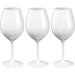10x Witte of rode wijn glazen 51 cl/510 ml van onbreekbaar wit kunststof - Wijnglazen