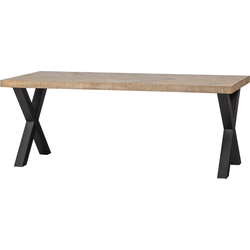 WOOOD Tablo Tafel Visgraat met Alkmaar Poot - Mango - 75x180x90