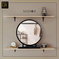 LW Collection LW Collection Tafel spiegel zwart 30x32 cm metaal