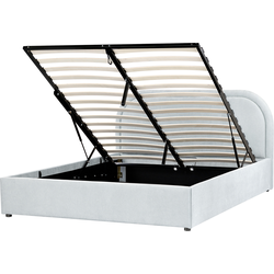 Beliani QUILLIEN - Tweepersoonsbed-Blauw-Polyester