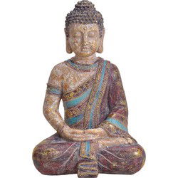 Buddha van poly in veelkleurig, goud glitter (B/H/D) 25x38x19cm