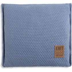 Knit Factory Jesse Sierkussen - Indigo - 50x50 cm - Inclusief kussenvulling