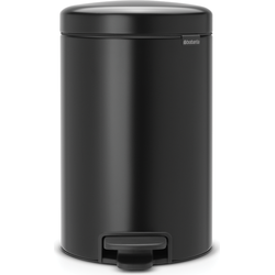 NewIcon pedaalemmer 12 liter met kunststof binnenemmer Matt Black - Brabantia