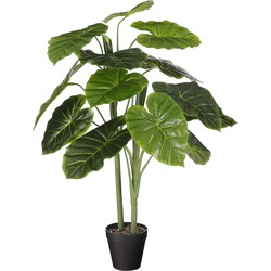 Mica Decorations Alocasia Kunstplant in Bloempot - H100 x Ø50 cm - Groen