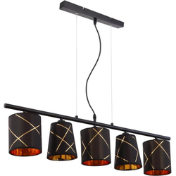 Industriële hanglamp Bemmo - L:90cm - E14 - Metaal - Zwart