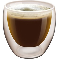 Haushaltshelden koffieglas/theeglas dubbelwandig - 1x - lungo glas - 200 ml - Koffie- en theeglazen