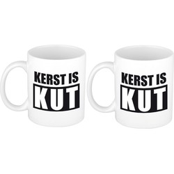 2x stuks kerst is kut cadeau mokken/bekers Kerstmis / kerstcadeau 300 ml - Bekers