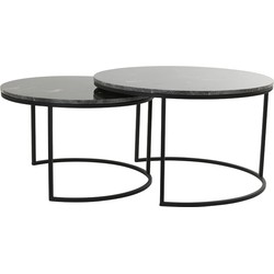 Light & Living - Salontafel ALFIO - Ø75x45.5cm - Bruin - Set van 2