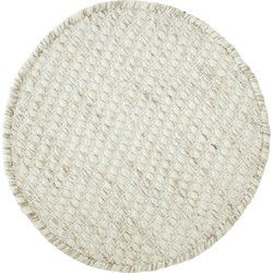 MUST Living Carpet Asuri round small,Ø150 cm, ivory, 80% wool 20% cotton