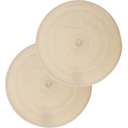 Set van 6x stuks placemats gevlochten kunststof beige 38 cm - Placemats