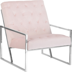 Beliani HARSTAD - Fauteuil-Roze-Fluweel