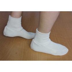 Pantoffels warmte maat L/XL heren ivoor wol 25 x 15 x 2 cm