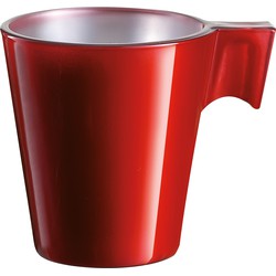 Lumicarc Espresso kopjes - rood metallic - koffiekopjes van 80 ml - 6 x 5.5 cm - Bekers