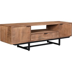 Livingfurn - TV Meubel Valdez 150 cm - Mangohout / Gecoat Staal