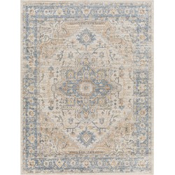 Afwasbaar Vintage Tapijt RIVER - Bruin/Blauw - 160x213 cm