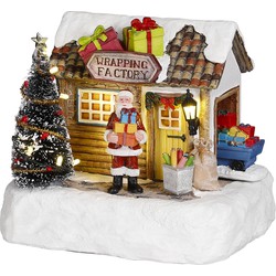 LuVille Kerstdorp Miniatuur Inpakfabriek - L17 x B13 x H14 cm