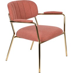 ANLI STYLE LOUNGE CHAIR JOLIEN ARM GOLD/PINK