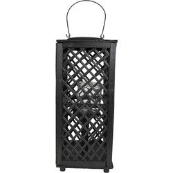 Clayre & Eef Windlicht Zwart Bamboe