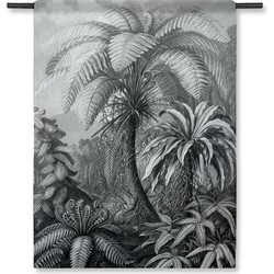 Wandkleed Jungle zwart wit (90 centimeter x 120 centimeter)