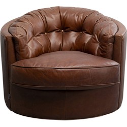 Draaibare Fauteuil Music Hall Leather Brown